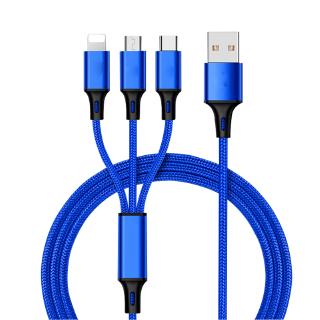 3 en 1 iphone Lightning USB y Android Micro USB y Type-C Cables, teléfono móvil carga rápida Cables de datos