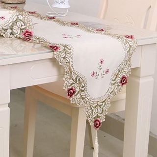 Bordado Floral camino de mesa de navidad comedor mantel mantel decoración del hogar