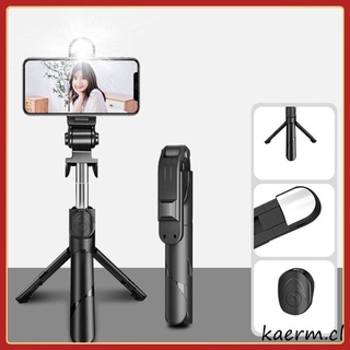 hotselling - palo selfie ajustable con rotación de 360 grados, con trípode de luz led