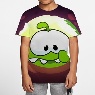 (8 Estilos) de dibujos animados de los niños T-shirt Little Monster Om Nom impresión verano cuello redondo manga corta jersey niños animado juego de la línea de Up T-shirt