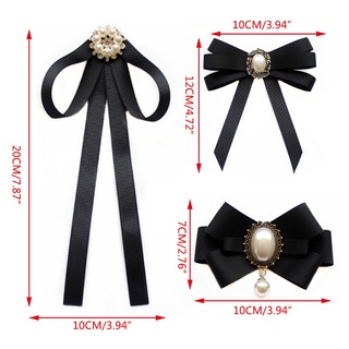 oso perla cinta broche pin pajarita vintage pre-atado collar joyería bowknot corbata (2)