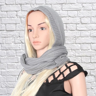 qihiqi bufanda con capucha gruesa cálida lana mujer bufanda con capucha para invierno (1)