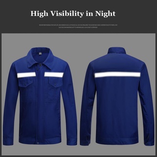 chaqueta de trabajo de seguridad de manga larga de poli algodón ligero reflectante de seguridad chaqueta de trabajo ropa de trabajo camisa (5)