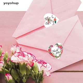 yoyohup 500pcs precioso corazón ciervo flor pegatinas de agradecimiento sello etiquetas regalo decoración para hornear cl
