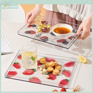 Big_Dessert Tray Multifunctional Reusable PET Anti-skid Exquisite Thicker Coaster for Home
