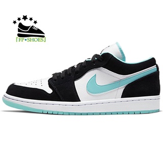 Nike 『FP•Shoes』 Nike Air Jordan 1 AJ1 Mid-cut negro y verde zapatos de baloncesto hombres Kasut Bola Keranjang Kasut Dan Wanita -073 074