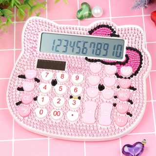 Calculadora de escritorio lindo diamante de cristal de dibujos animados gatos calculadora de cabeza para oficina escuela uso en casa (1)