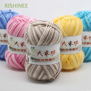 RISHINEE Hight Quality Wool Yarn Scarf Crochet Knitting Milk Cotton DIY Knitting Sweater Rainbow Color Soft Baby Yarn Hand-woven