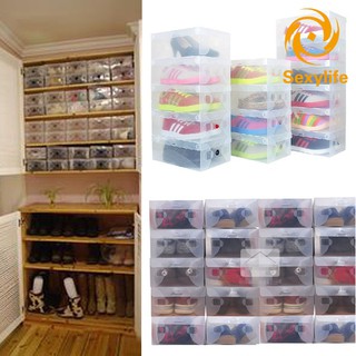 10 cajas plegables de plástico para zapatos, organizador apilable, organizador de zapatos