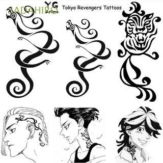 sadahiro tatuajes temporales impermeables seguros falsos tatuajes pegatinas de tatuaje tokio revengers anime cosplay brazo cuello cuerpo arte manjiroken ryuguji de larga duración accesorios de halloween