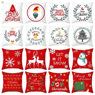 TURNWARD Decoration Pillow Case Elk Snowman Cushion Cover Christmas Pillowslip Cojines Santa Claus Xmas Merry Christmas Home Decor