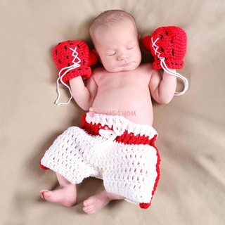 trustyou *bebé recién nacido foto fotografía Prop tejer traje de boxeo guantes pantalones traje