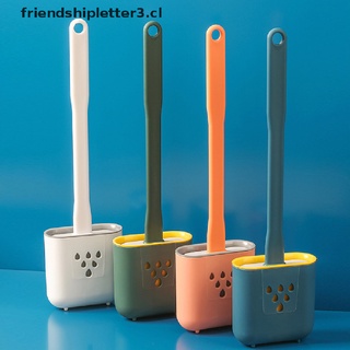 【friendshipletter3.cl】 Soft Silicone Bristle Toilet Brush And Holder Bathroom WC Set Cleaning Brush .