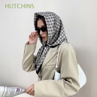 HUTCHINS Soft Square Scarf French Style Women Wraps Silk Scarf Printing All-match spring summer Neckerchief Temperament Heads Scarf Female Scarves/Multicolor