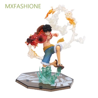 Mxfashione regalos figura modelo para niños figuras de juguete Luffy figuras de acción miniaturas Anime Luffy Scultures Fire Fist PVC muñeca adornos/Multicolor