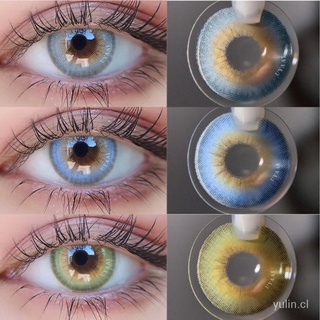 uyaai1pair (2 piezas) lentes de color para ojos azul lentes de contacto marrón 1 año uso maquillaje púrpura lentes de contacto para ojos lentes de contacto con color