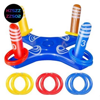 anillo inflable lanzando juguetes de juego de piscina con 6 anillos flotantes de piscina anillo de agua flotante anillo de lanzamiento juego