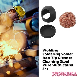 Yoyo soldador soldador limpiador de puntas de hierro limpieza de alambre de acero con soporte conjunto