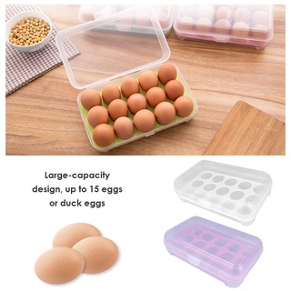 EDMARRN caja de almacenamiento de huevos de plástico 15 rejillas porta huevos cajas nevera cocina (4)