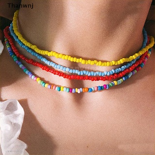 [tha] collar de perlas de arcoíris bohemio hecho a mano, color caramelo, cuentas para mujer, joyería fdx