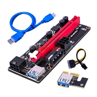ready stock Usb 3.0 Pci-E Riser Ver 009S Express 1X 4X 8X 16X Extender Riser Adapter Card Sata 15Pin to 6 Pin Power Cable fast delivery