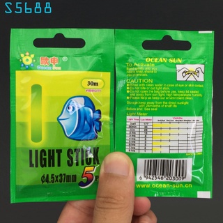 Vg 5PCS/bolsa *37 mm pesca nocturna luminosa flotador fluorescente barra de luz oscura brillo palo herramientas de pesca