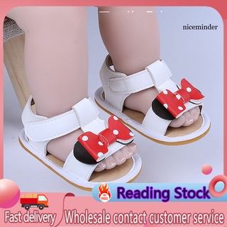 Nice_1 par de zapatos de bebé con nudo de lazo diseño resistente al desgaste transpirable niños pequeños princesa dedo abierto sandalias para accesorios de bebé (1)