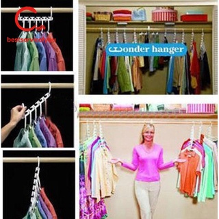 1 pieza de ahorro de espacio Wonder Magic percha de ropa estantes gancho armario organizador de ropa de almacenamiento (color: blanco) WILI