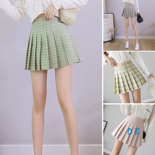 College style Pleated Skirt 6 Sizes High-waist Skirt with Safety Pants A-shaped Skirt for Women Cosplay Anti-malfunction