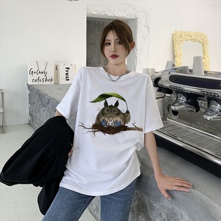 HONEYPEACH College Style Ins Loose-Fitting Women's Top Japanese Anime Totoro Printed T-shirt
