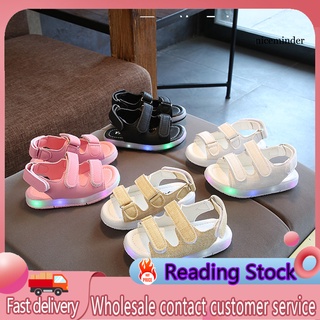 Nice_Niño niño niña luz LED cinta mágica sandalias de verano antideslizante zapatos huecos (1)