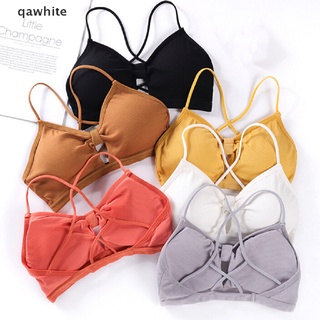 Qawhite Women Stretch Yoga Fitness Hollow Out Seamless Padded Sports Bra Vest Crop Top CL