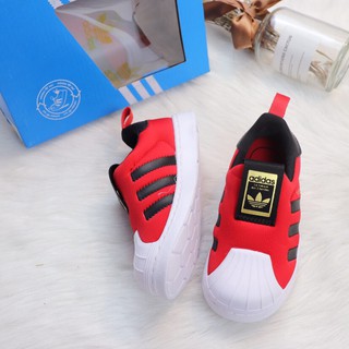 【Ready Stock】 adidas superstar slip on zapatos rojos para niños zapatos para niños pequeños zapatillas de deporte (5)