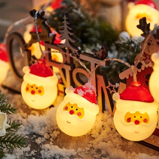 Navidad de colores linterna intermitente cuerda muñeco de nieveLEDCadena de iluminación habitación balcón escena diseño árbol de Navidad Decoración