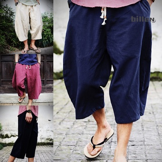 Pantalones casuales para hombre con cordón de color sólido con bolsillos