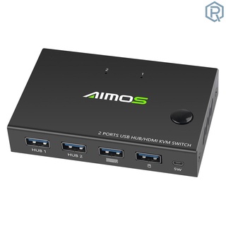 Aimeos Am-Kvm201Cc Interruptor Hdmi Kvm 2 soporte 4kx2k+30hz Hdmi Kvm Switcher Teclado Usb