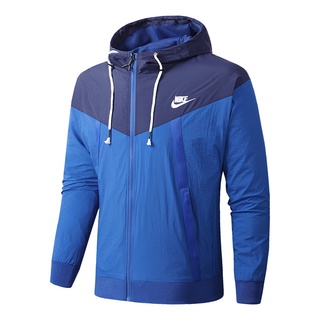 Nike impermeable cortavientos chaqueta de lluvia para hombre ligero con capucha impermeable (1)