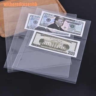 ❤witheredroseshb❤ Paper Banknote Page Collecting Stamps Holder Sleeves Loose Leaf Page Album