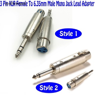 [ayellowgod] 3-Pin XLR Female to 1/4 6.35mm Stereo Male Plug TRS Audio Cable Cord Mic Adapter .