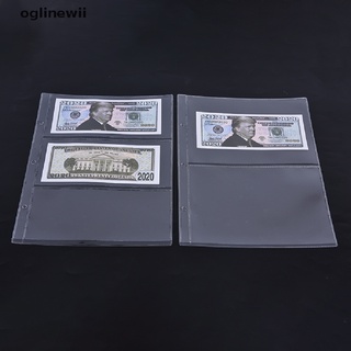 Oglinewii Paper Money Banknote Page Collecting Stamps Holder Sleeves Loose Leaf Page Album CL