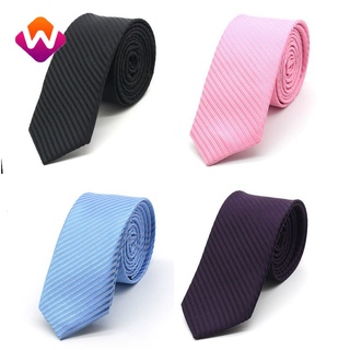 Corbata de los hombres de la moda delgada corbata de 5 cm estrecha rayas lazos de boda hombres CFH