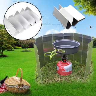 parabrisas portátil de aleación de aluminio al aire libre ligero plegable protección del viento para camping estufa al aire libre parrilla
