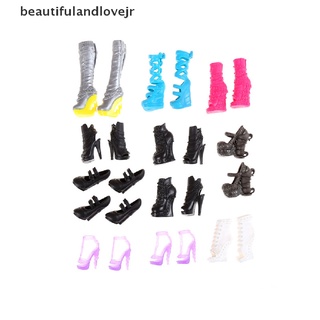 [beautifulandlovejr] 10 pares de accesorios de moda botas de tacón alto zapatos sandalias para muñeca monstruo colorido (5)