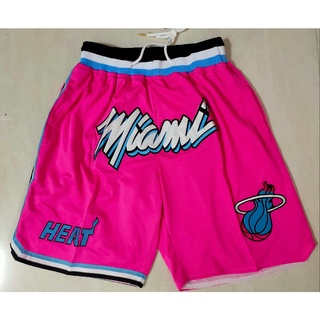 Pantalones cortos de la nba Miami Heat 2021 rosa bolsillos edición pantalones cortos de baloncesto