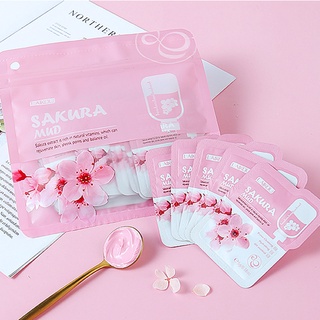 bansubu 7 unids/set 5g hidratante facial barro limpieza natural extracto japón sakura barro cara antiarrugas paquetes para mujer