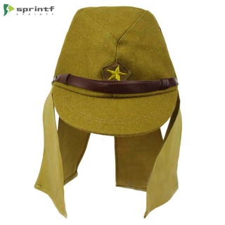 [SRF] Japanese Army Soldier Cap For Men WW2 Officer Field Wool Cap Hat Army Green Combat Hat Military Fans Collection LB