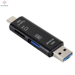 5 en 1 USB 3.0 tipo C/USB/Micro USB SD TF lector de tarjetas de memoria OTG adaptador