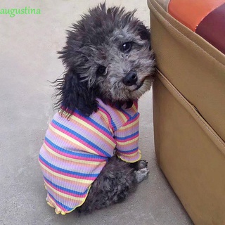 Augustina Adorable ropa de perro multitamaños mascotas sudaderas con capucha ropa de perro Color arco iris ligero chaleco de perro de algodón a rayas para pequeño, mediano mascota gato abrigo/Multicolor