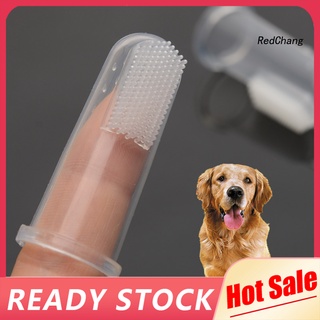 2Pcs Pet Finger Toothbrush Silicone Teeth Care Dog Cat Cleaning Brush Kit Tool