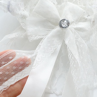 listedi Dog Dress Lace Design Breathable White Puppy Wedding Fluffy Dress for Summer (8)